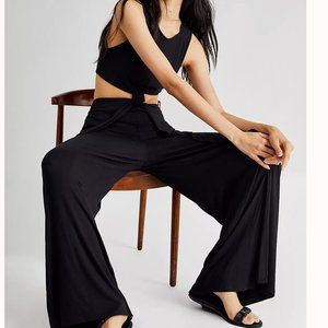 Free People Beach Black Cut-out Jumpsuit